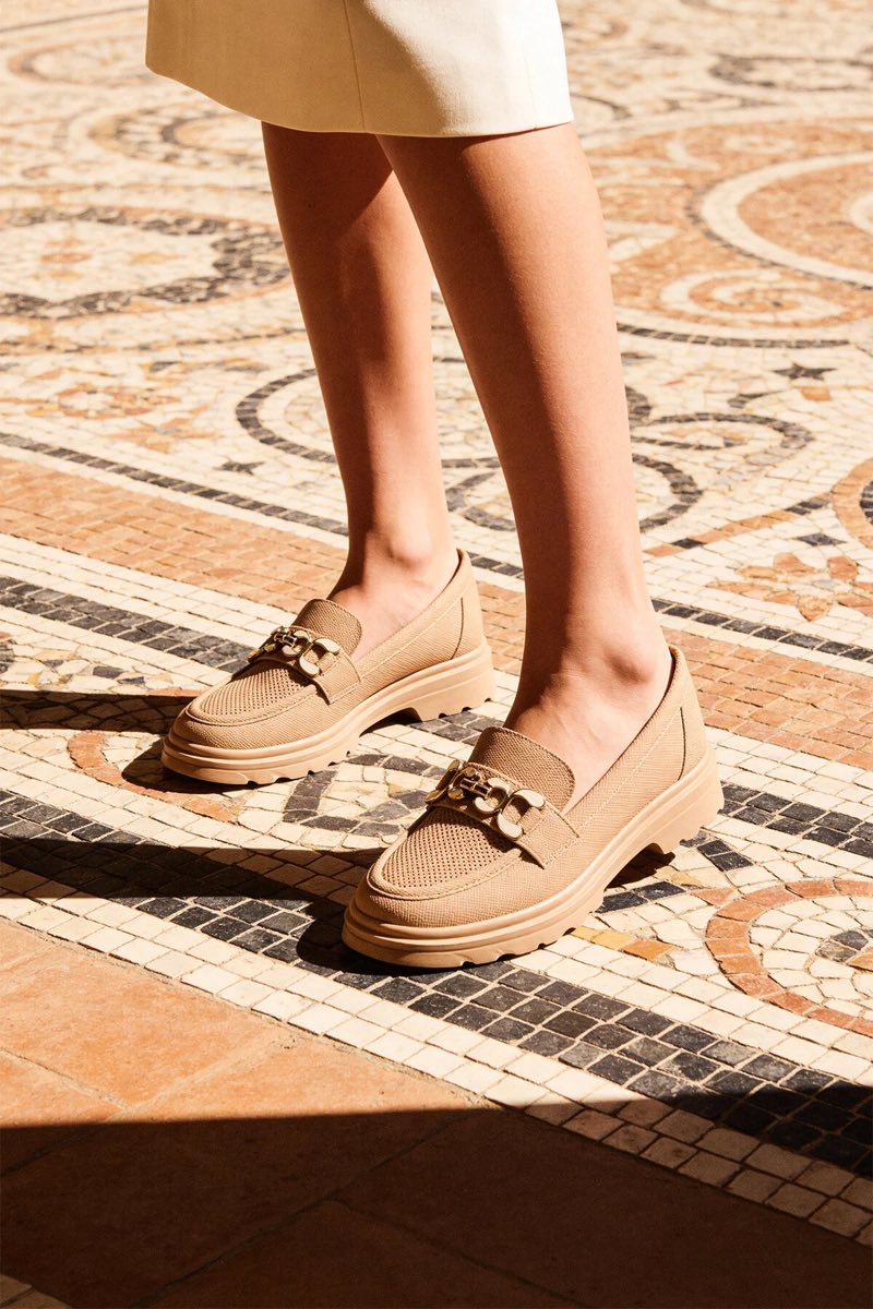 Kadın Tokalı Casual Loafer Ayakkabı Delikli Ortopedik Kalın Taban Şık Model