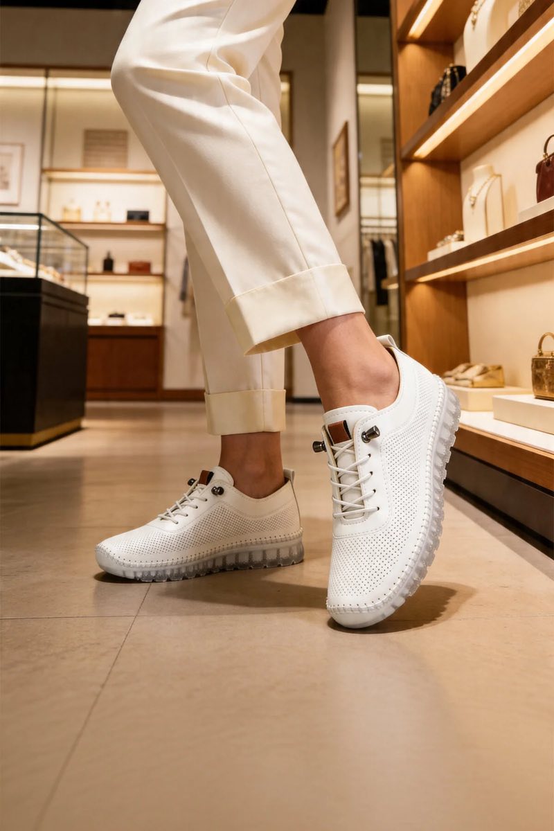 Şeffaf Ortopedik Rahat Taban Delikli Kadın Sneaker Hafif Günlük Şık Yazlık