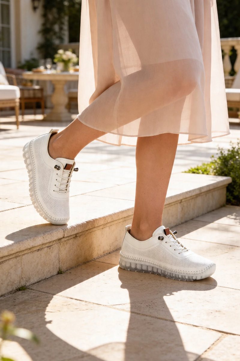 Şeffaf Ortopedik Rahat Taban Delikli Kadın Sneaker Hafif Günlük Şık Yazlık