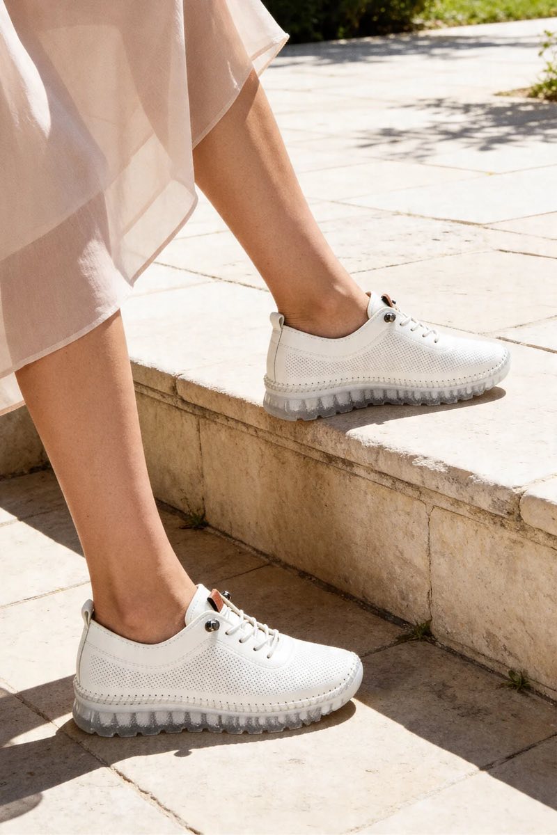 Şeffaf Ortopedik Rahat Taban Delikli Kadın Sneaker Hafif Günlük Şık Yazlık