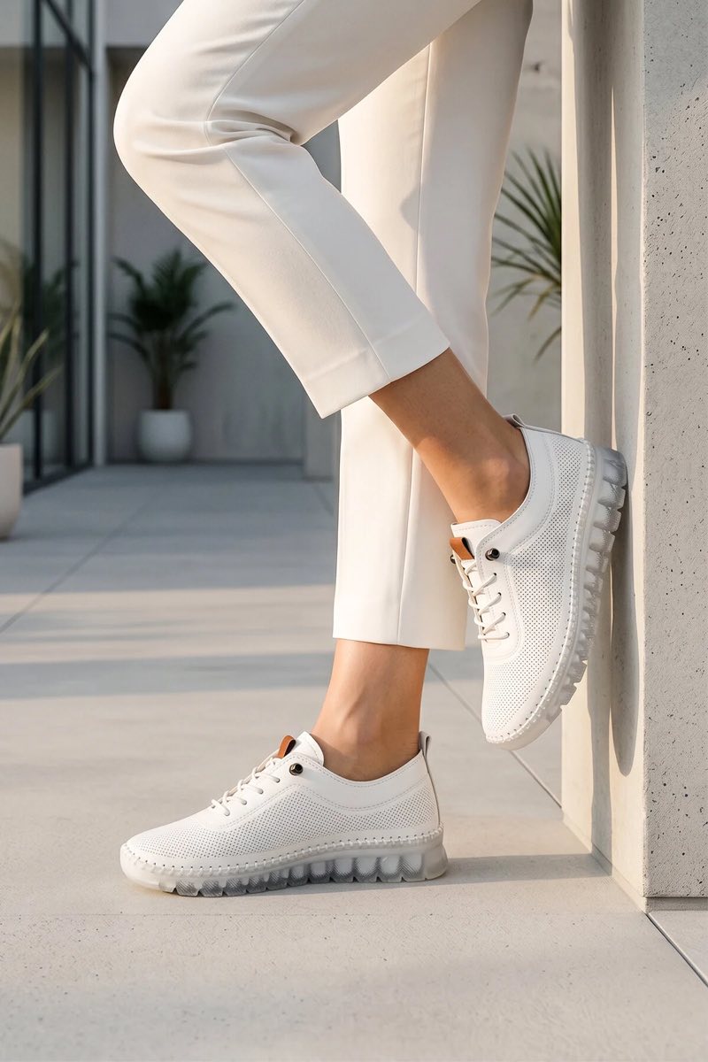 Şeffaf Ortopedik Rahat Taban Delikli Kadın Sneaker Hafif Günlük Şık Yazlık